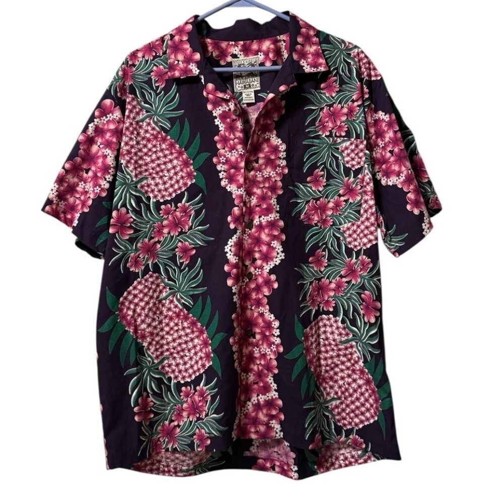 Steve & Barry Classic Hawaiian Cotton Floral Shirt Size Medium Tropical Vacation
